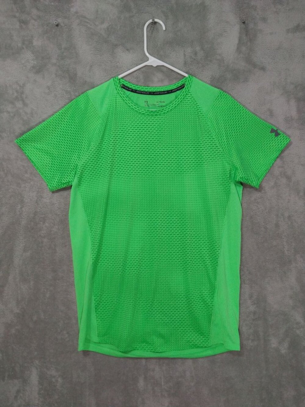 Under Armour Shirt Mens XL Green Fitted HeatGear Short Sleeve MK1 Crew Neck